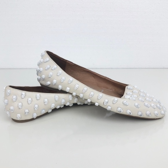 Jeffrey Campbell Shoes - Jeffrey Campbell Leather Skull Flats 8 Rockabilly